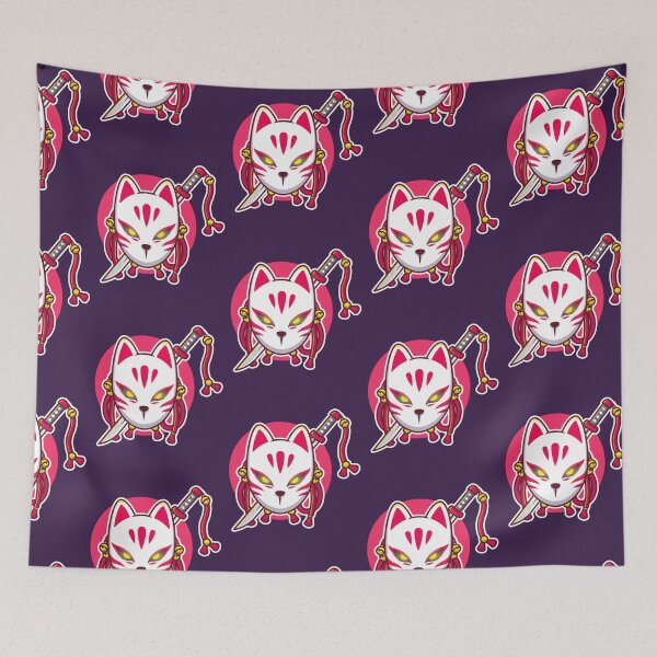 Item preview, Cute kitsune with sword anime ninja cat - Anime designed and sold by Cutefy.