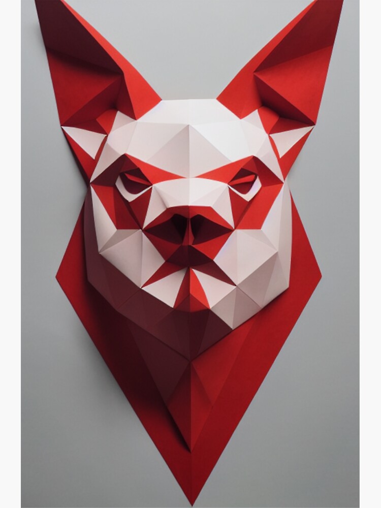 "Red Origami Year of the Pig Chinese Zodiac Horoscope " Sticker for