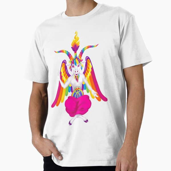 Vista previa del artículo con la obra «Baphomet arcoiris neón de 1997», diseñado y vendido por creepygirlclub.