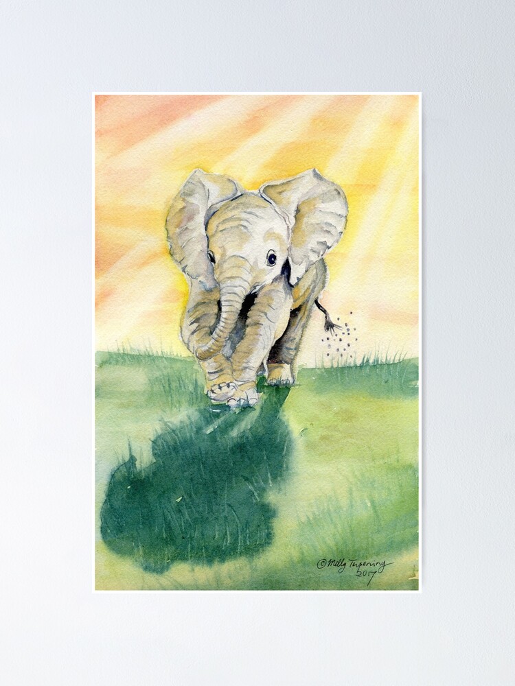 Colorful Baby Elephant Poster for Sale by Melly Terpening