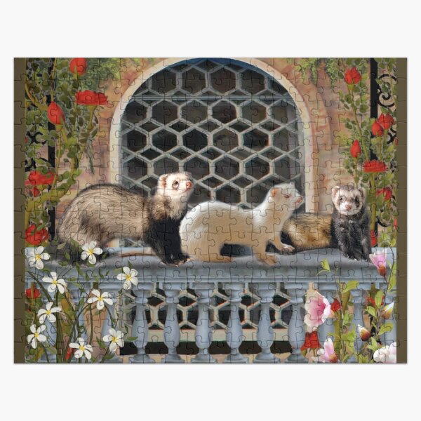 Item preview, Cute Ferrets on Balcony in Summer designed and sold by BarbaraGlebska.