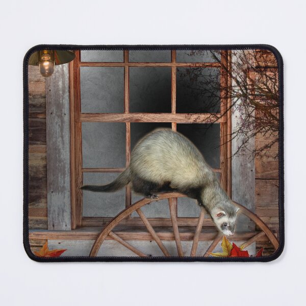 Item preview, Autumn Escape Ferret - Window ferrets art design designed and sold by BarbaraGlebska.