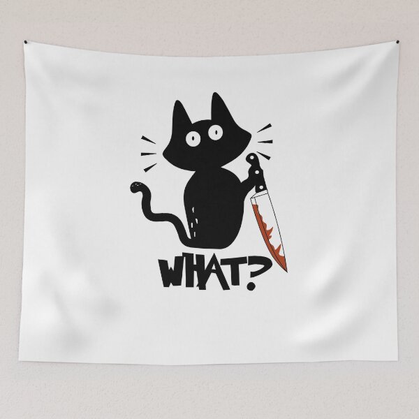 Item preview, Cat What Murderous Black Cat With Knife designed and sold by damithez.