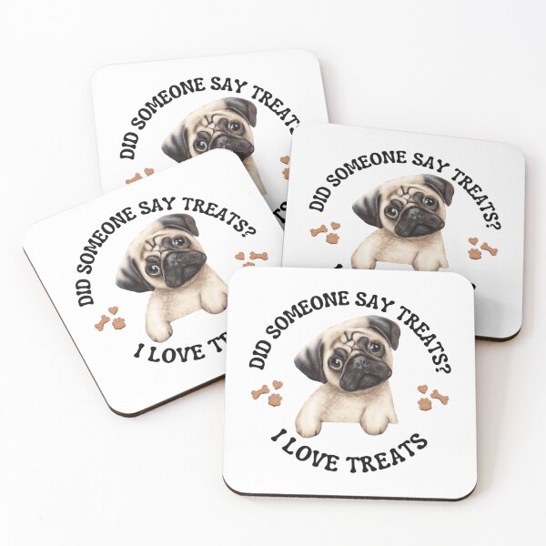 Item preview, Pug who loves treats designed and sold by FlippinTurtles.
