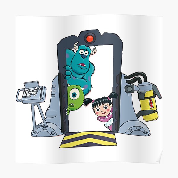 Bob, Sully and Bouh behind the door - Monsters, Inc. Kids Coloring