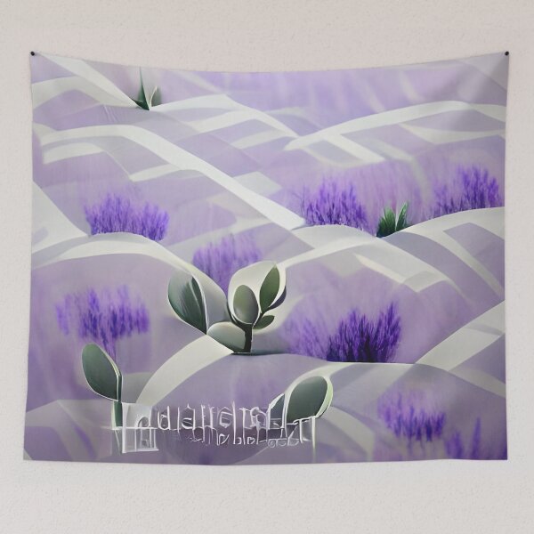 Item preview, Campos de lavanda Modern Country AI Art designed and sold by Melissa Park.