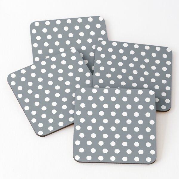 Item preview, Classic Polka Dot Pattern_White Medium Grey Chic Cool Gray Teal Gray Teal Grey  designed and sold by mimihuang creations.