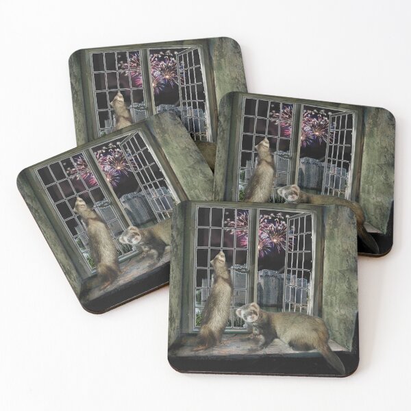 Item preview, Frisky Ferrets Fireworks Night art design designed and sold by BarbaraGlebska.