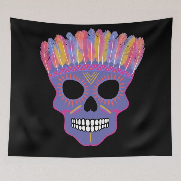 Item preview, Mexican skull with feather headdress designed and sold by Anakathrin.