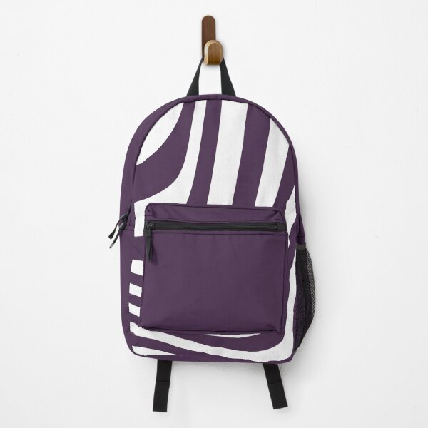 Item preview, Aubergine and white wavy lines geometric pattern designed and sold by by-jwp.