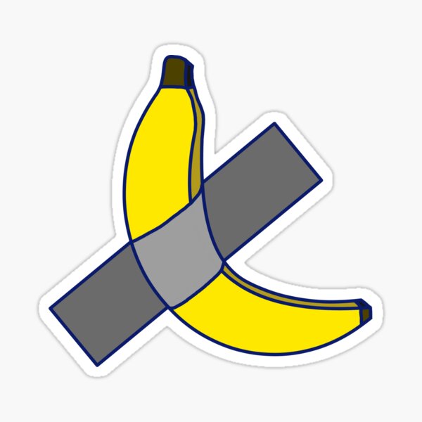 "Taped banana design " Sticker for Sale by flatycon1 Redbubble
