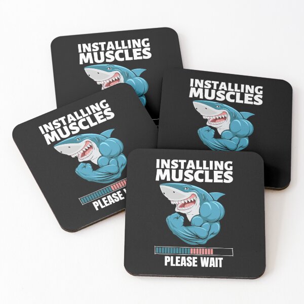 Item preview, Shark Installing Muscles, Please Wait | Fitness, Gym, Bodybuilding designed and sold by GeeHanz.
