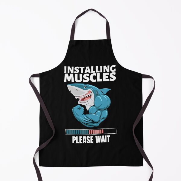 Item preview, Shark Installing Muscles, Please Wait | Fitness, Gym, Bodybuilding designed and sold by GeeHanz.
