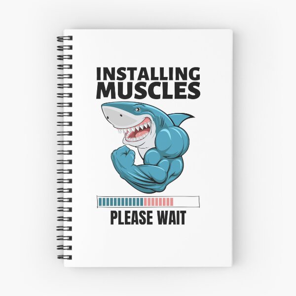 Item preview, Shark Installing Muscles, Please Wait | Fitness, Gym, Bodybuilding designed and sold by GeeHanz.