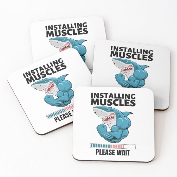 Item preview, Shark Installing Muscles, Please Wait | Fitness, Gym, Bodybuilding designed and sold by GeeHanz.