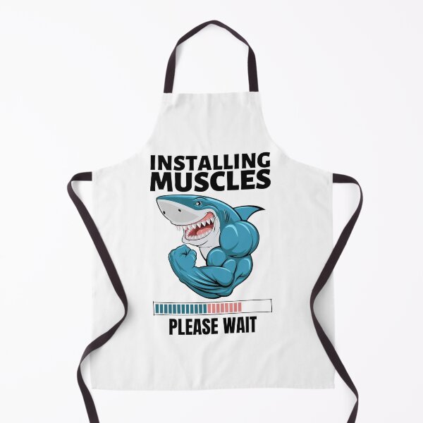 Item preview, Shark Installing Muscles, Please Wait | Fitness, Gym, Bodybuilding designed and sold by GeeHanz.