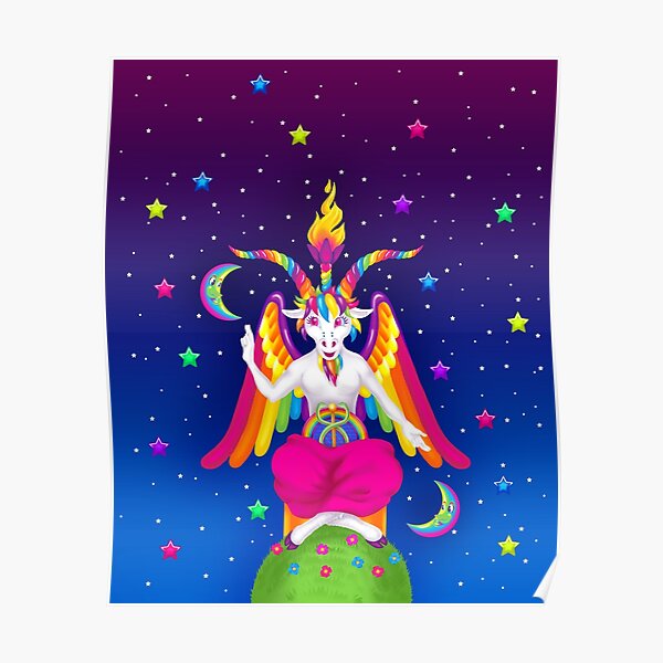 1997 Neon Rainbow Baphomet Poster