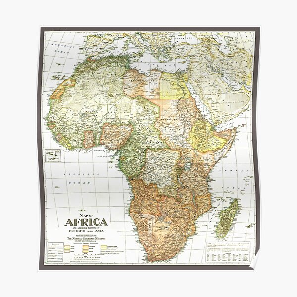 ""Africa 1922 / Present Detailed map showing parts of Europe and