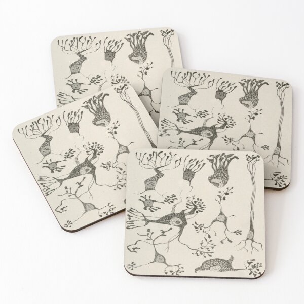 Vintage Neuron Cells Coasters (Set of 4)