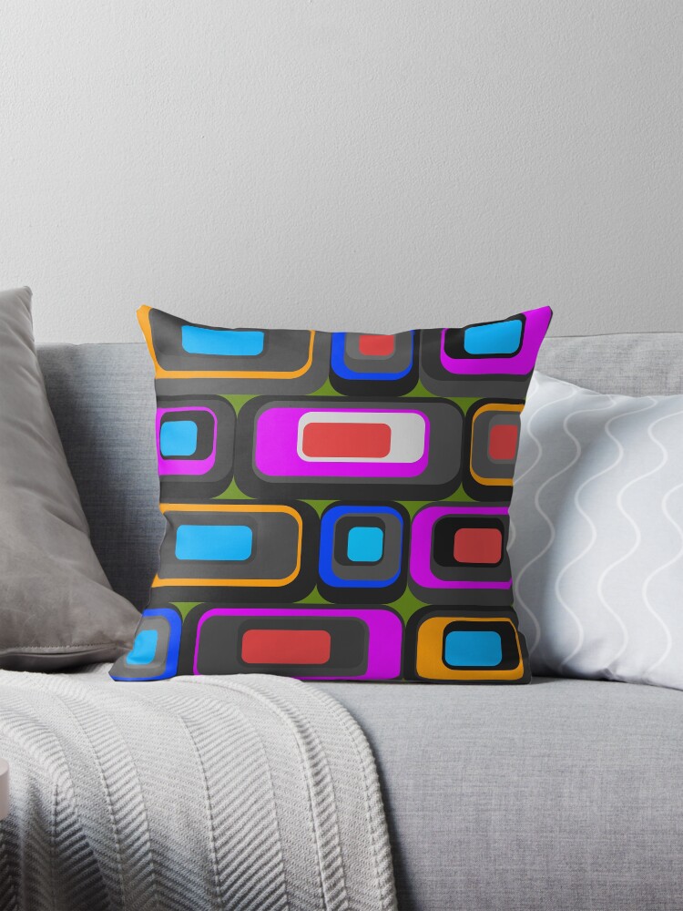 Thumbnail 1 of 4, Pillow, retro geometric pattern designed and sold by pauloneill-art.