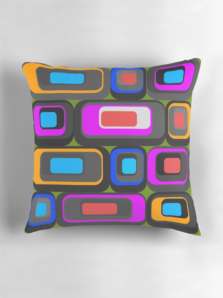 Thumbnail 3 of 4, Pillow, retro geometric pattern designed and sold by pauloneill-art.