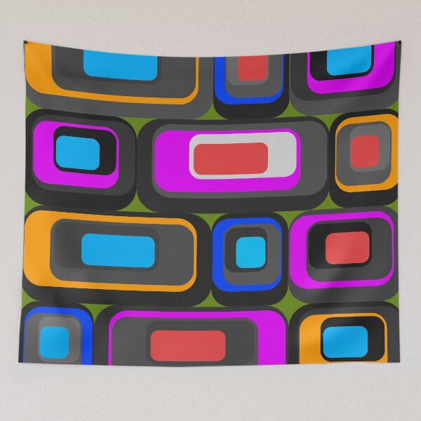 Item preview, retro geometric pattern designed and sold by pauloneill-art.