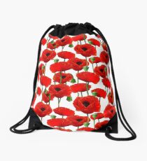 Poppy Pattern Drawstring Bag