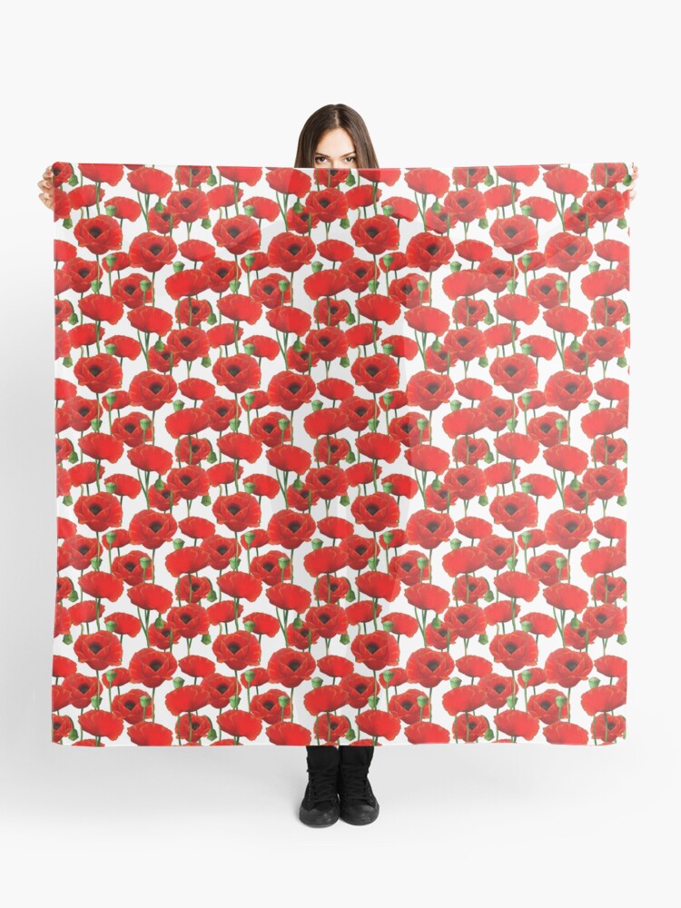 Scarf, Poppy Pattern designed and sold by tanyadraws