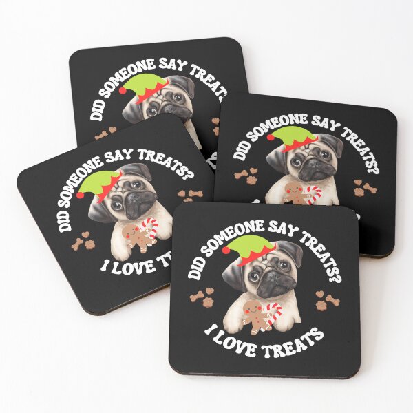Item preview, Christmas Pug who loves treats designed and sold by FlippinTurtles.