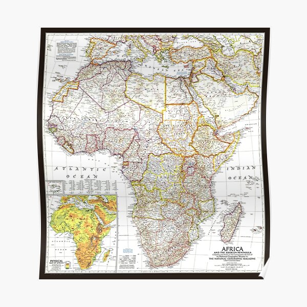 ""Africa 1950 / today detailed map with the Arabian Peninsula