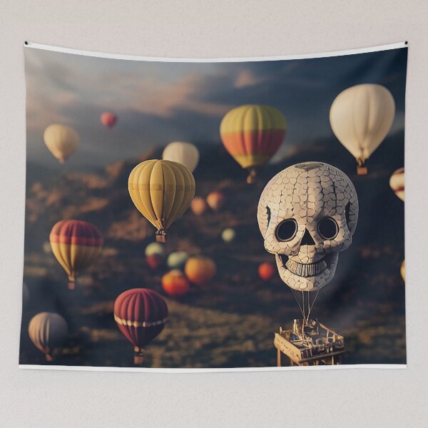 Item preview, Skull Hot Air Balloon for Halloween  - Created by Artificial Intelligence designed and sold by Created-by-AI.