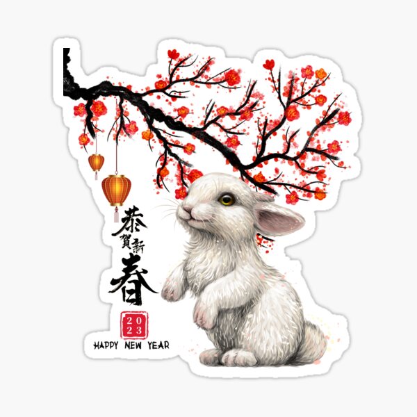Chinese New Year Clipart Year of Rabbit Clipart Digital 
