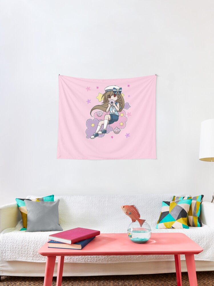 Japanese Anime Pink Sweet Girl Red Eyed Sailor Girl Tapestry By