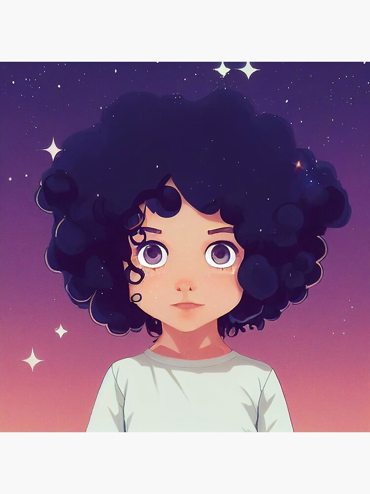 Premium Vector | A portrait of a girl with curly hair.