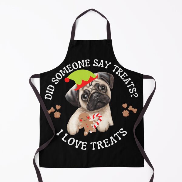 Item preview, Christmas Pug who loves treats designed and sold by FlippinTurtles.