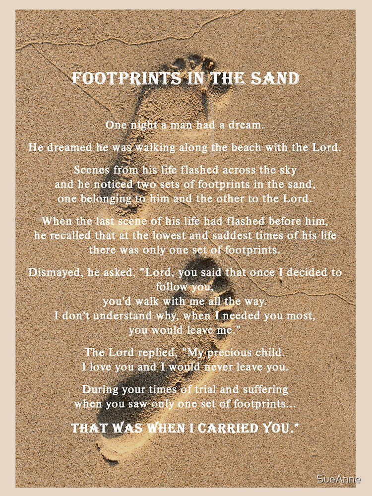 footprints in the sand t shirt