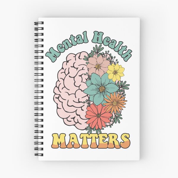 Item preview, VINTAGE AND COLORFUL  FLORAL BRAIN  QUOTE "MENTAL HEALTH MATTERS" MENTAL HEALTH AWARENESS ESSENTIAL TSHIRT designed and sold by GhostAmine.