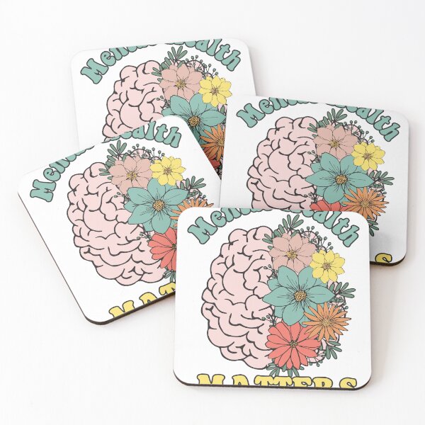 Item preview, VINTAGE AND COLORFUL  FLORAL BRAIN  QUOTE "MENTAL HEALTH MATTERS" MENTAL HEALTH AWARENESS ESSENTIAL TSHIRT designed and sold by GhostAmine.