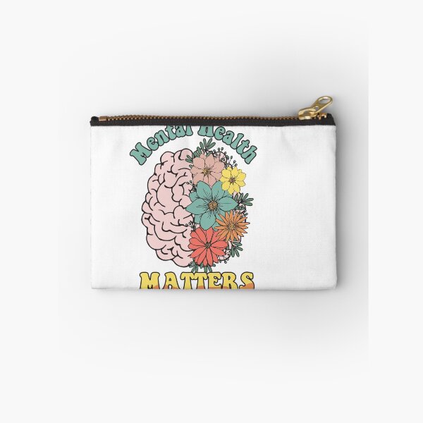 Item preview, VINTAGE AND COLORFUL  FLORAL BRAIN  QUOTE "MENTAL HEALTH MATTERS" MENTAL HEALTH AWARENESS ESSENTIAL TSHIRT designed and sold by GhostAmine.