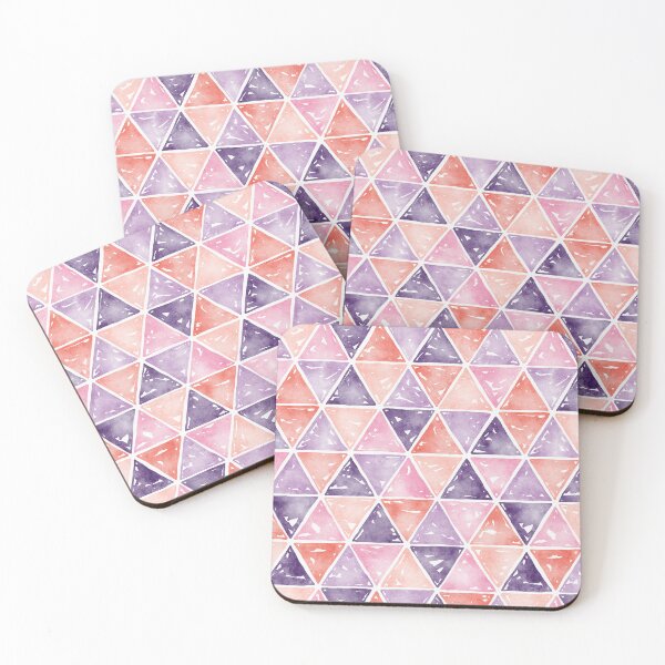 Item preview, Watercolour Triangles | Peach and Purple designed and sold by RebeccaFlaherty.