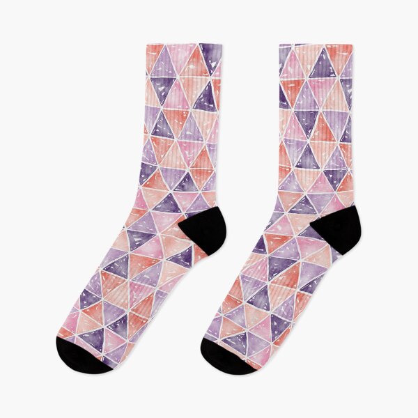 Item preview, Watercolour Triangles | Peach and Purple designed and sold by RebeccaFlaherty.