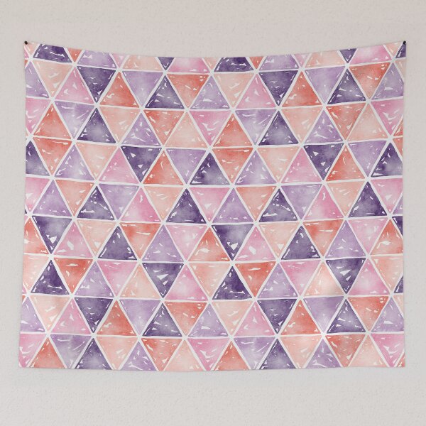 Item preview, Watercolour Triangles | Peach and Purple designed and sold by RebeccaFlaherty.