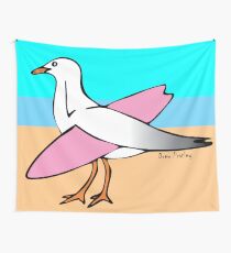 Gulls Just Wanna Have Fun! (with background) Wall Tapestry
