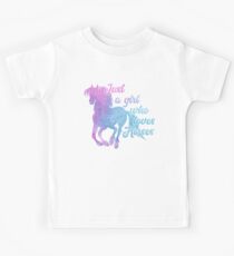 Just a Girl Who Loves Horses - Horse Lover Design Kids Tee