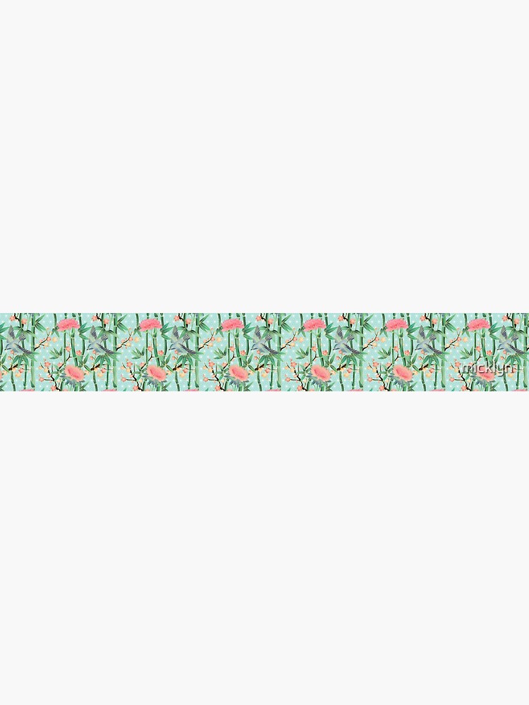 Bamboo, Birds and Blossom - soft blue green by micklyn
