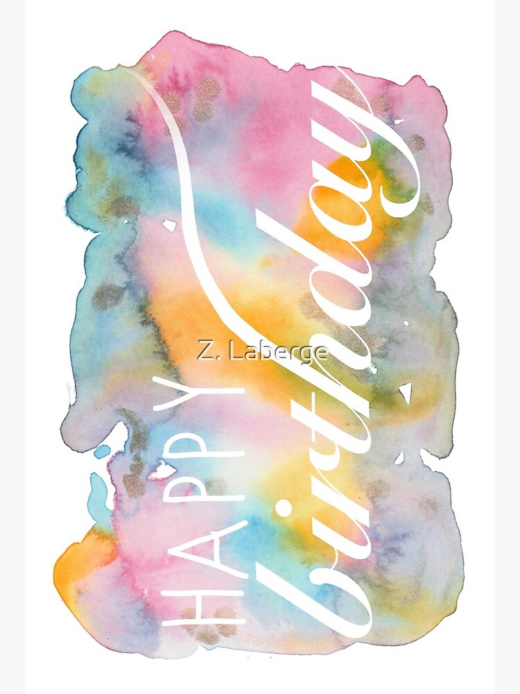 Impression Rigide Joyeux Anniversaire Aquarelle Par Art Of Joss Redbubble