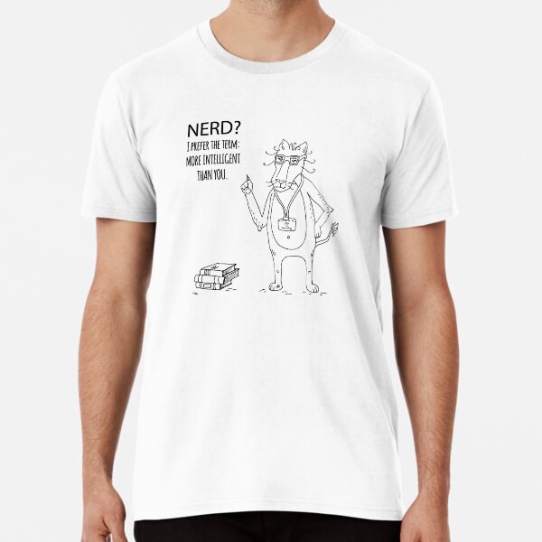 Nerdy Lion cat Premium T-Shirt