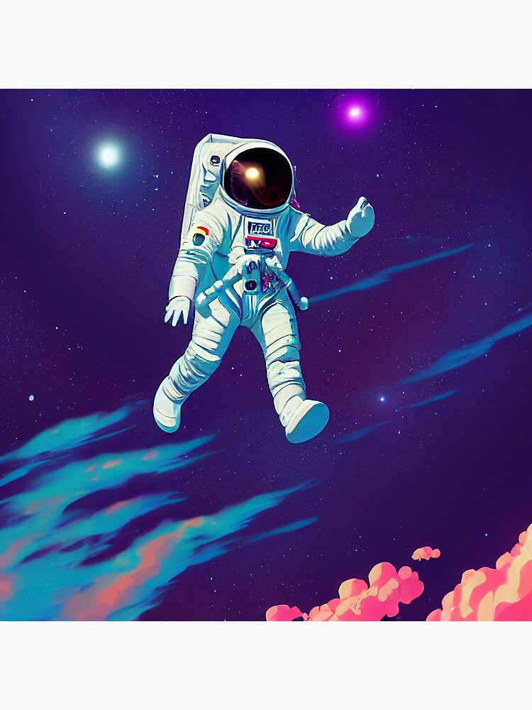 Disover Full body view of astronaut in space, 3d illustration Premium Matte Vertical Poster
