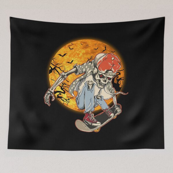 Item preview, A Skeleton Skateboard halloween funny cool spooky scary designed and sold by elizabethdawnn.