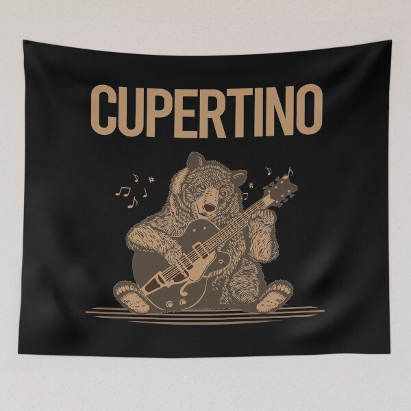 Item preview, Bear With Guitar Cupertino designed and sold by BloodMoneyTwit.